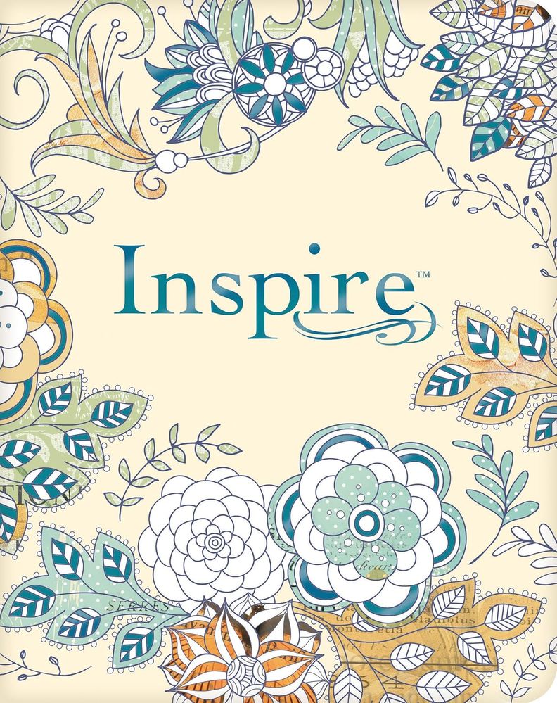 NLT Inspire Filament Enabled Bible Cream Floral (Paperback)