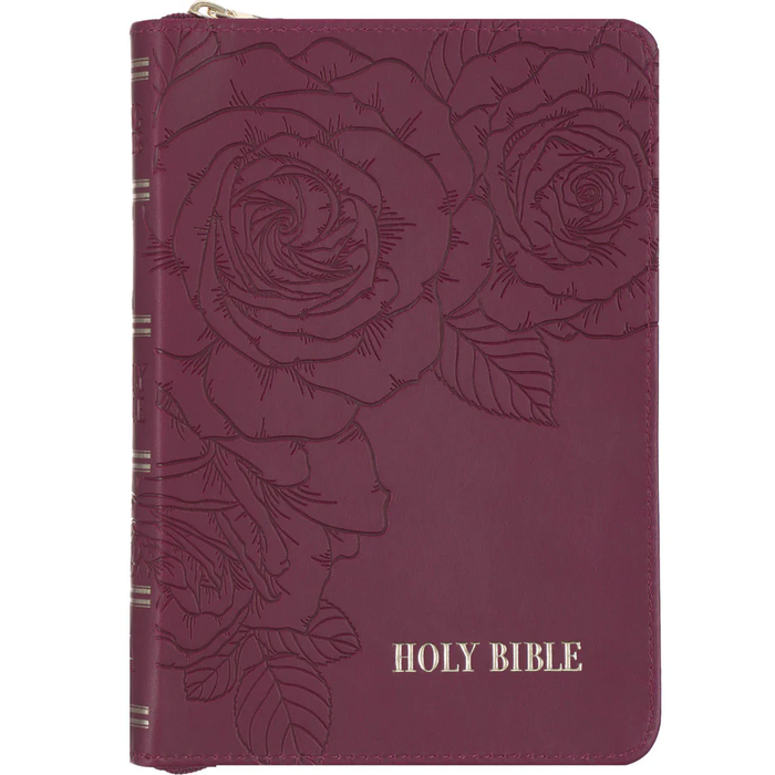 Bible: KJV Merlot Faux Leather Compact Bible with Zip