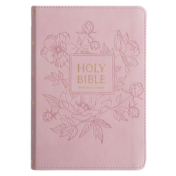 KJV Compact Large Print Pink Imitation Leather Bible