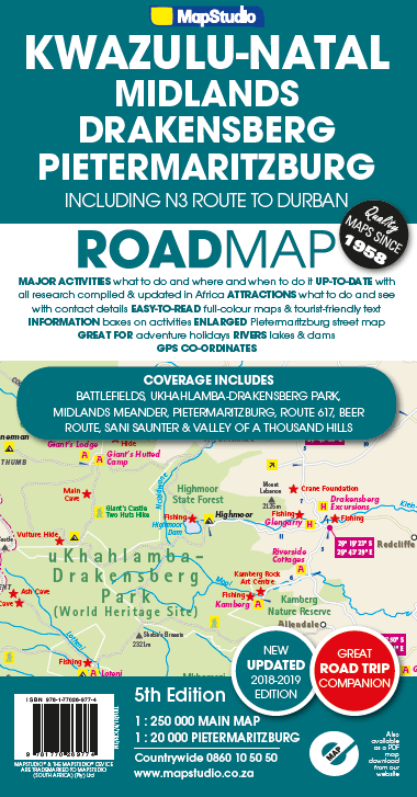 Kwazulu-Natal Road Map: Pietermaritzburg, Midlands & Drakensberg 5th Edition