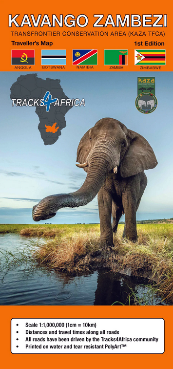 Kavango Zambezi Traveller's Map