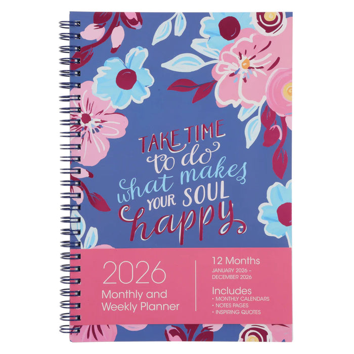 2026 Daily Planner Inspirational: Take Time (Wirebound)