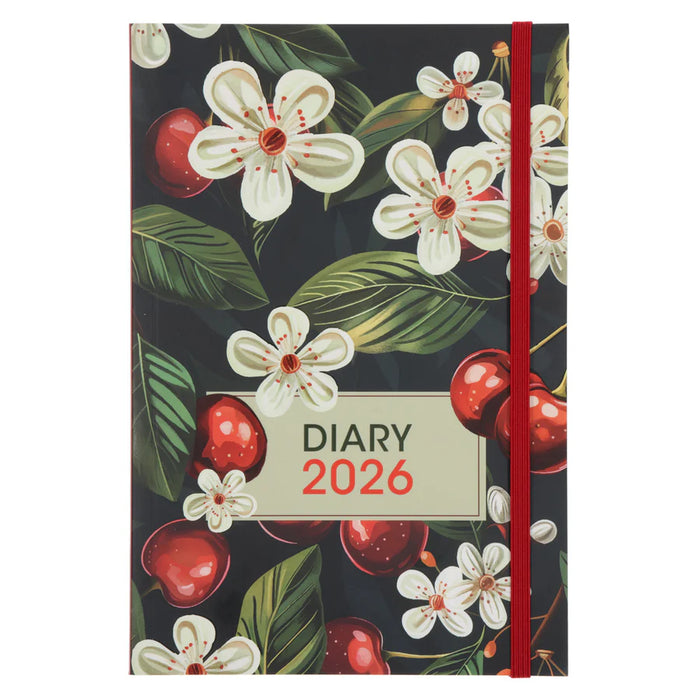 2026 A5 Daily Planner Cherries And Blossoms (Paperback)