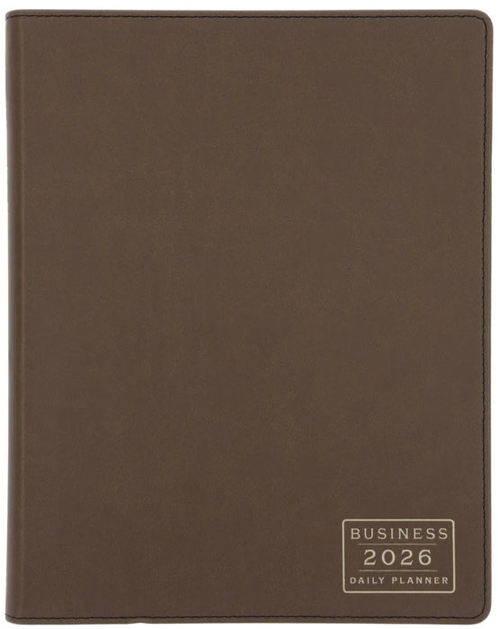 2026 A4 Business Daily Planner Architecture Lines Brown (Imitation Leather)