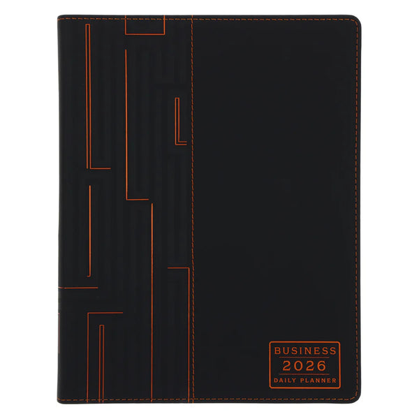 2026 A4 Business Daily Planner Architecture Lines Black (Imitation Leather)