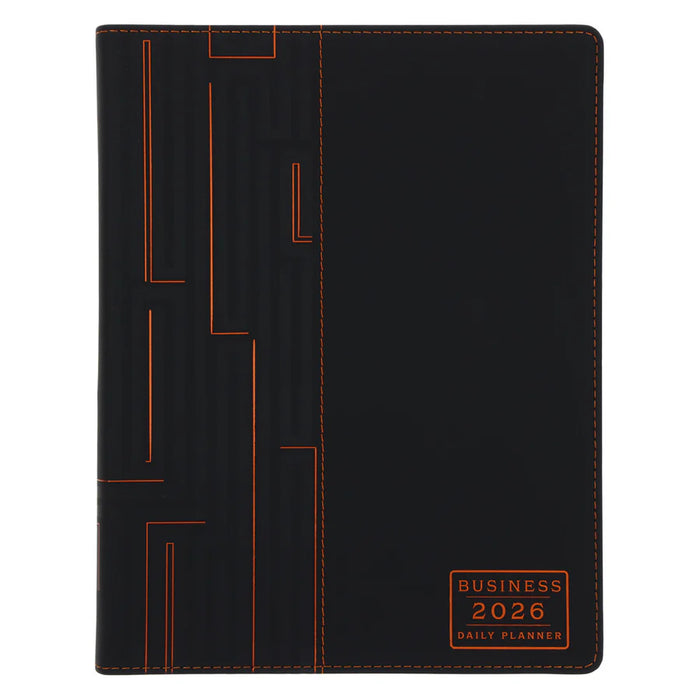 2026 A4 Business Daily Planner Architecture Lines Black (Imitation Leather)