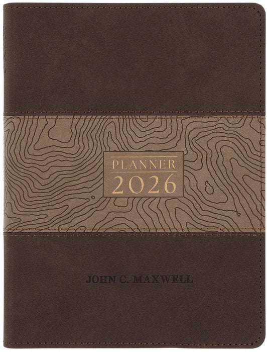 2026 John Maxwell A5 Daily Planner Brown (Imitation Leather With Zip)