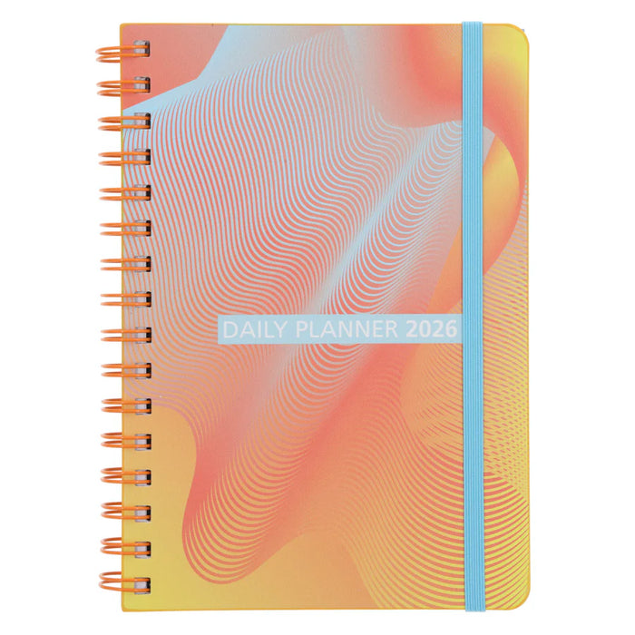 2026 A5 Daily Planner Yellow And Orange (Wirebound)