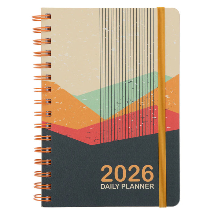 2026 A5 Daily Planner Abstract Landscape (Wirebound)