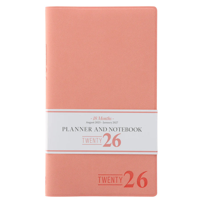 2026 18-Month Planner And Notebook Coral (Imitation Leather)