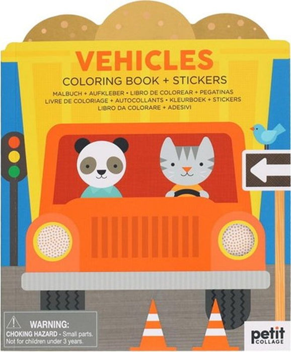 Vehicles Colouring and Sticker Book (Paperback)