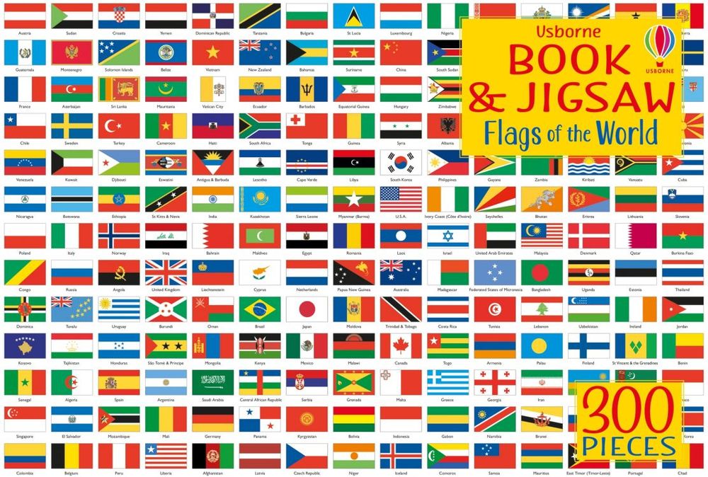 Book & Jigsaw Flags Of The World 300 Pieces