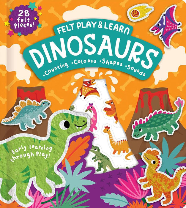 Felt Play And Learn: Dinosaurs (Board Book)