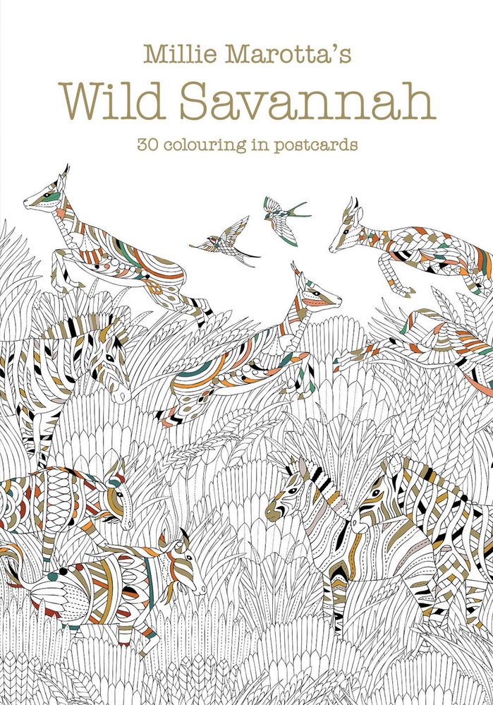 Millie Marotta's Wild Savannah Postcard Book: 30 Beautiful Cards for Colouring In (Card Book)
