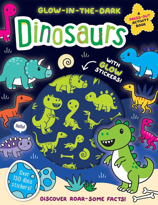 Glow-in-the-Dark Dinosaurs Sticker Activity Book (Paperback)