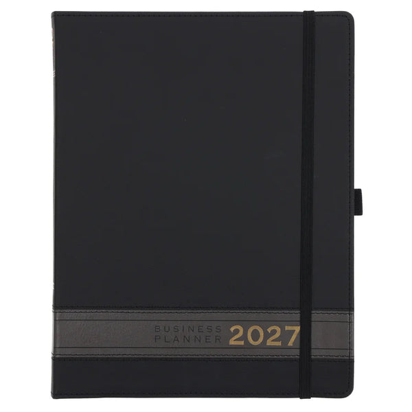 2027 A4 Business Diary - Daily Planner - Axis - Black - Imitation Leather