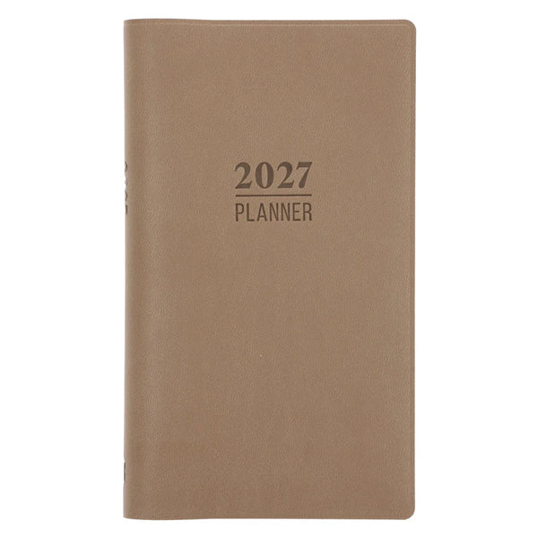 2027 Diary - 18-Month Planner and Notebook - French Beige - Imitation Leather