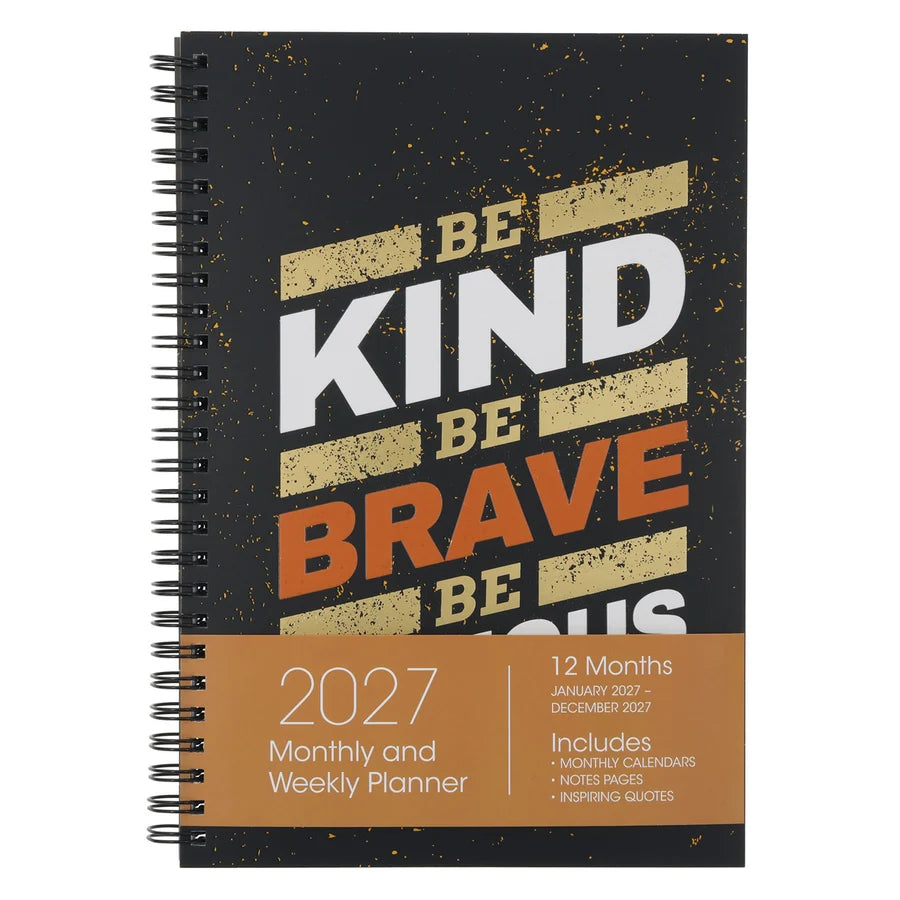 2027 Daily Planner Kind Brave Curious
