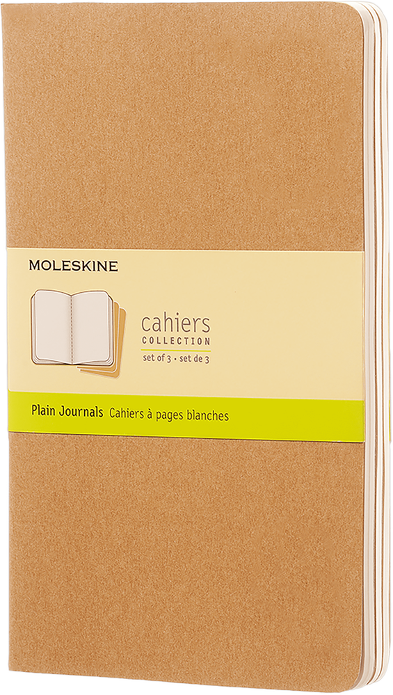 Moleskine Plain Cahier Large: Kraft Cover 3 Set