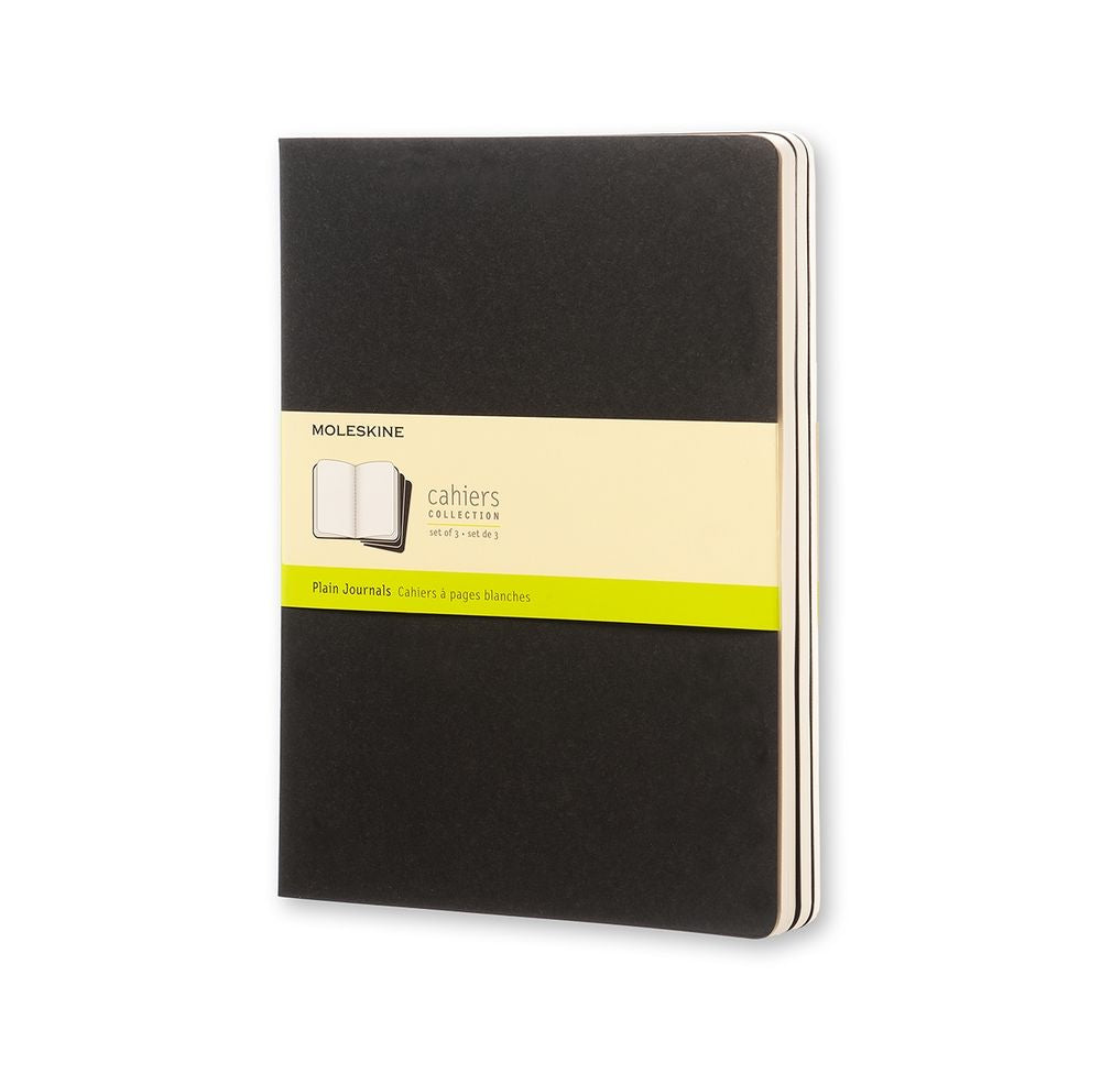 Moleskine Cahier Black XLarge Plain 3 Set