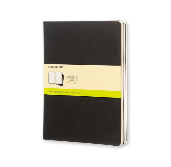 Moleskine Cahier Black XLarge Plain 3 Set