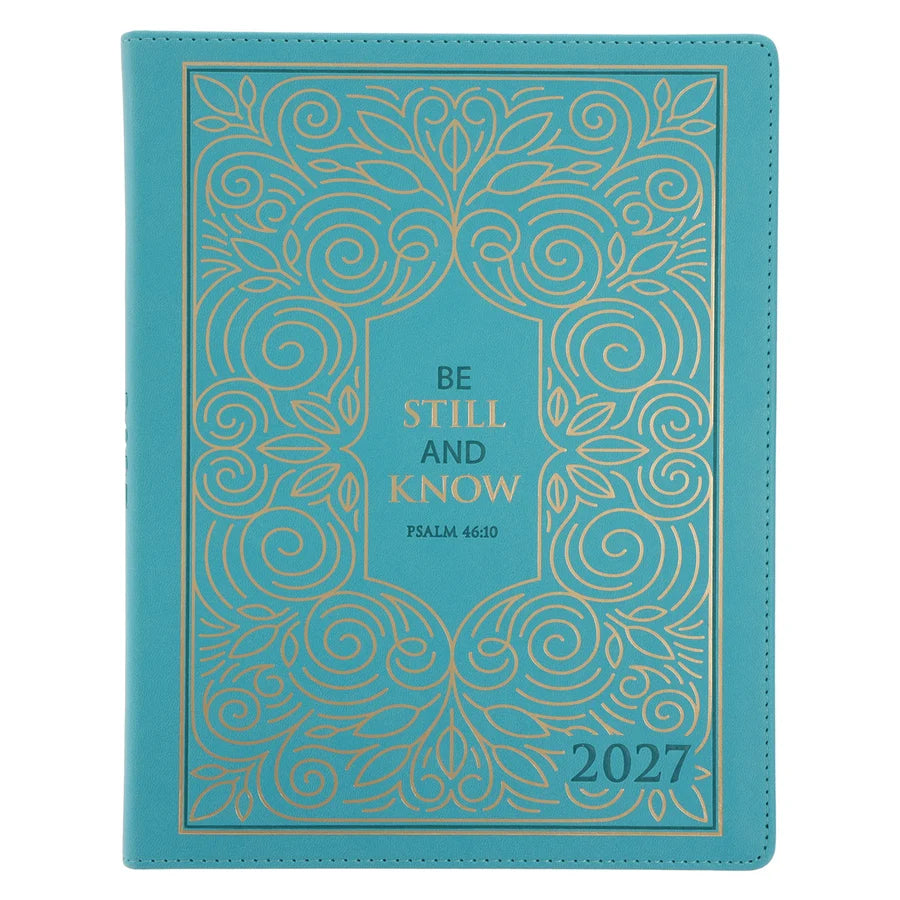 2027 A4 Executive Diary - Daily Planner - Be Still and Know - Faux Leather