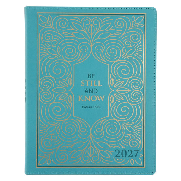 2027 A4 Executive Diary - Daily Planner - Be Still and Know - Faux Leather