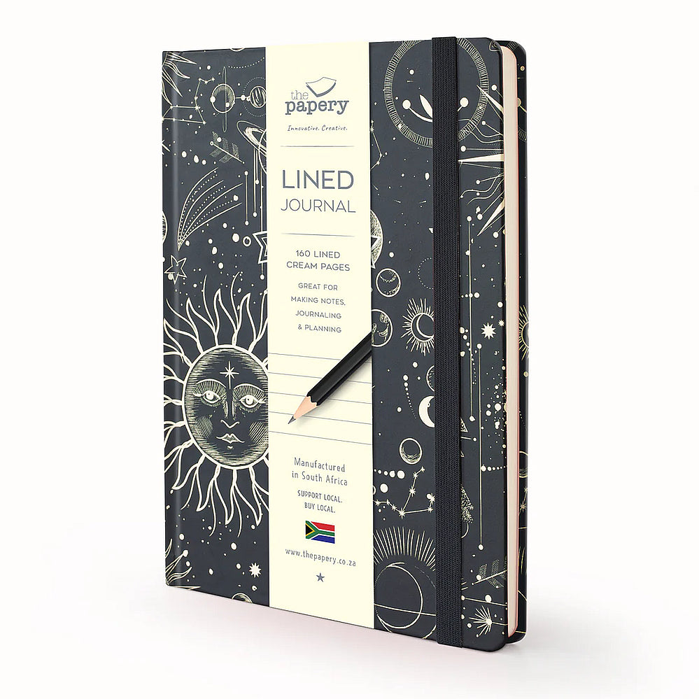 Retro Journal: Sun Moon Stars - Lined A5
