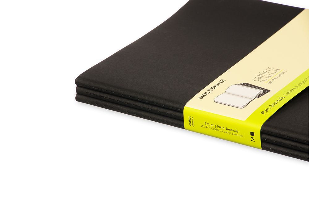 Moleskine Cahier Black XLarge Plain 3 Set