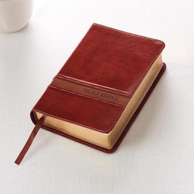 KJV Large Print Compact Brown Red Letters