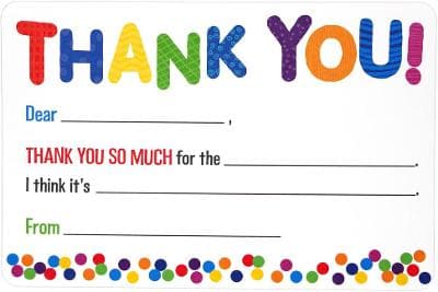 Children's Fill-In Thank You Notes (20 Cards)