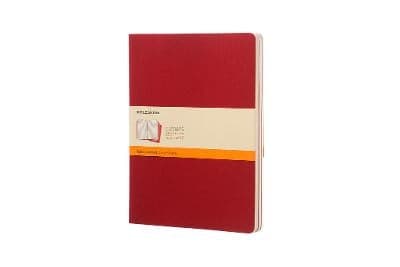 Moleskine Cahier Extra Large Notebook Ruled 3 Pack Red