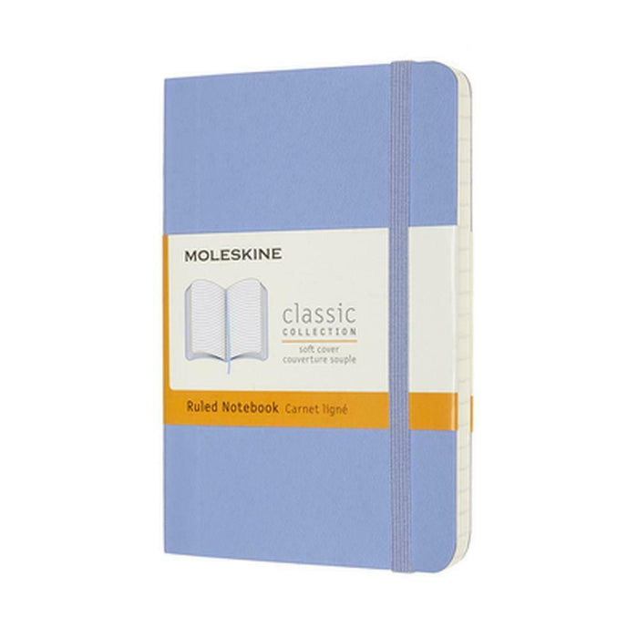 Classic Expanded Hydrangea Blue Pocket Ruled Softcover Notebook