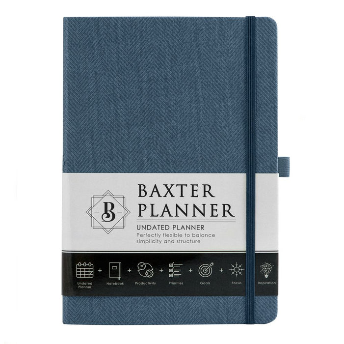 Baxter Undated Planner (A5) (Navy) (Durable Synthetic Fibre Flexcover)