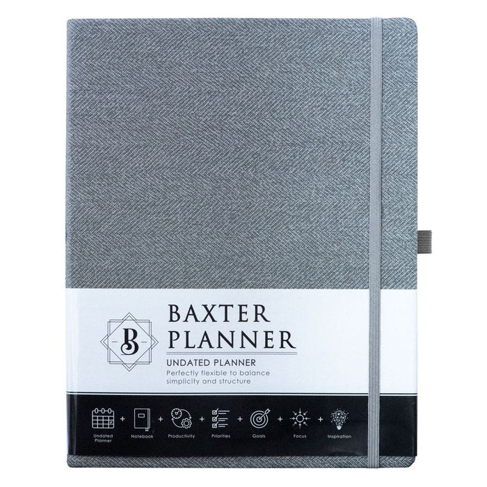 Baxter Undated Planner (A4) (Grey) (Durable Synthetic Fibre Flexcover)