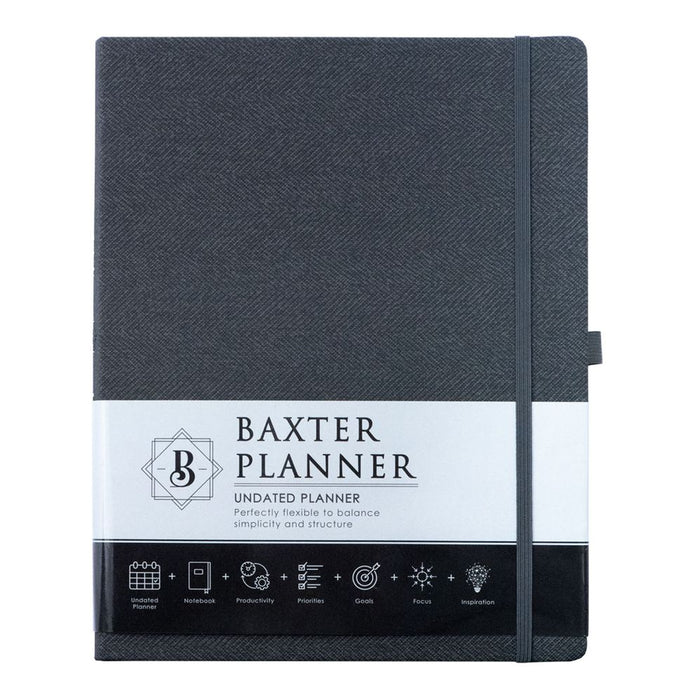 Baxter Undated Planner (A4) (Black) (Durable Synthetic Fibre Flexcover)