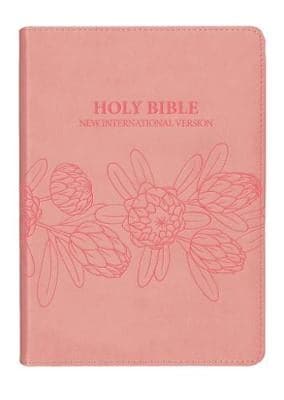 NIV Leather Touch Salmon Pink Protea Bible (Paperback)