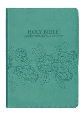 NIV Leather Look Bible Sea Green Protea (Paperback)