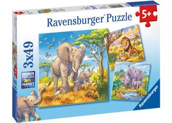 Ravensburger - Wild Animals Puzzle 3x49 pieces