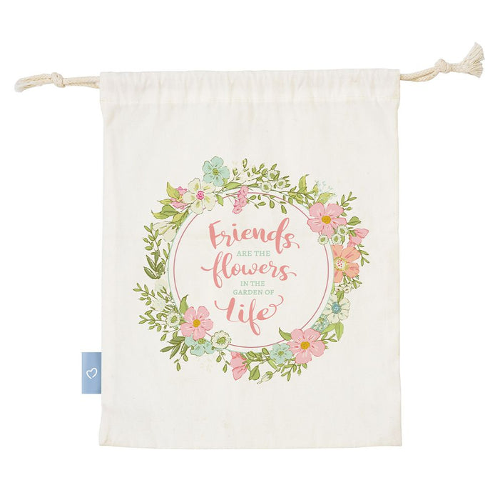 Friends Are Like Flowers (Large Drawstring Bag)