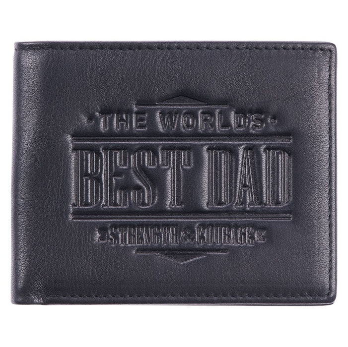 Best Dad Joshua 1:9 (Genuine Leather Wallet)