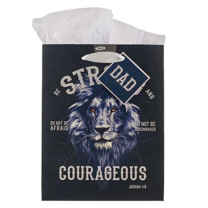 Strong & Courageous Dad Joshua 1:9 (Medium Gift Bag)