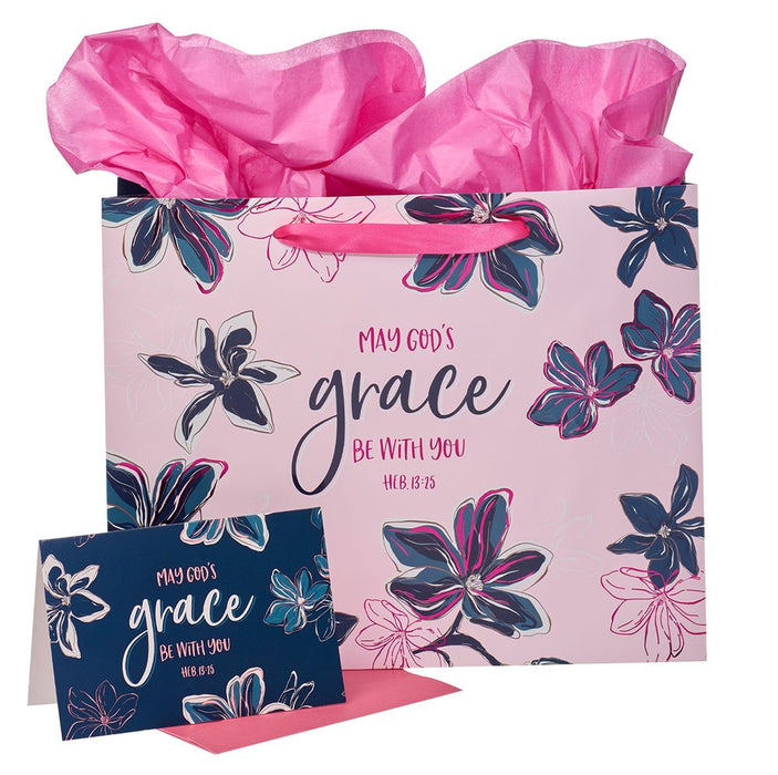 May God's Grace Be With You Pink (Gift Bag With Card)