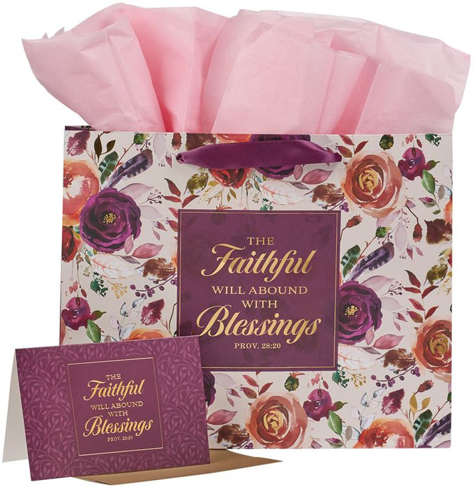 The Faithful Will Abound With Blessings (Gift Bag With Card)