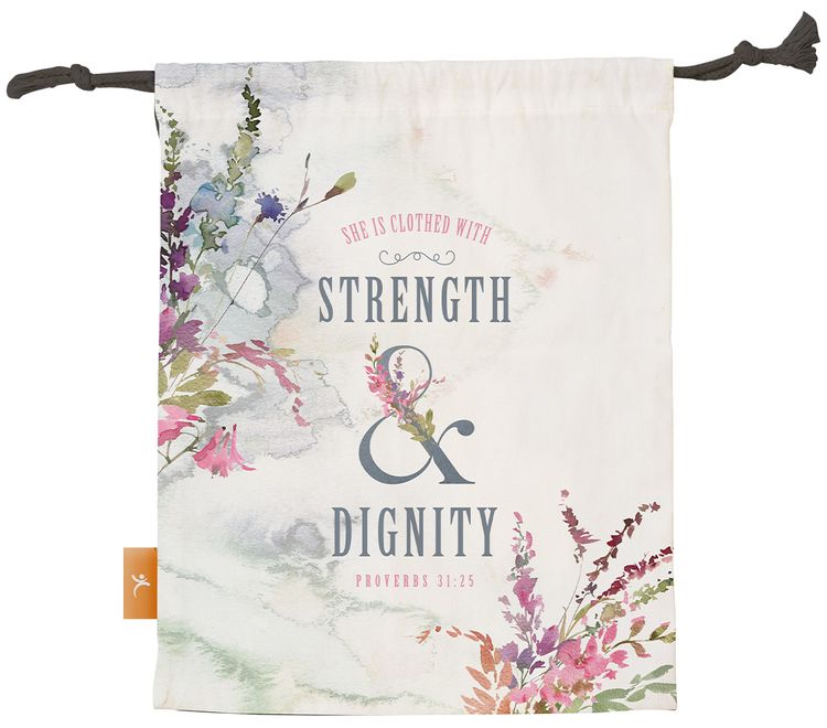 She Is Clothed With Strength And Dignity (Large Drawstring Bag)