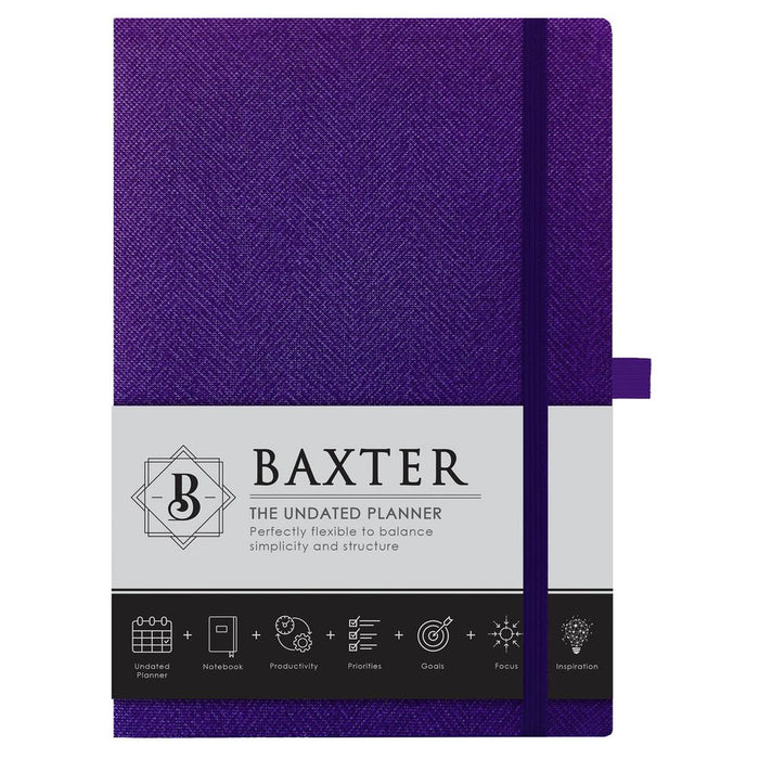Baxter Undated Planner (Purple) (Durable Synthetic Fibre Flexcover)