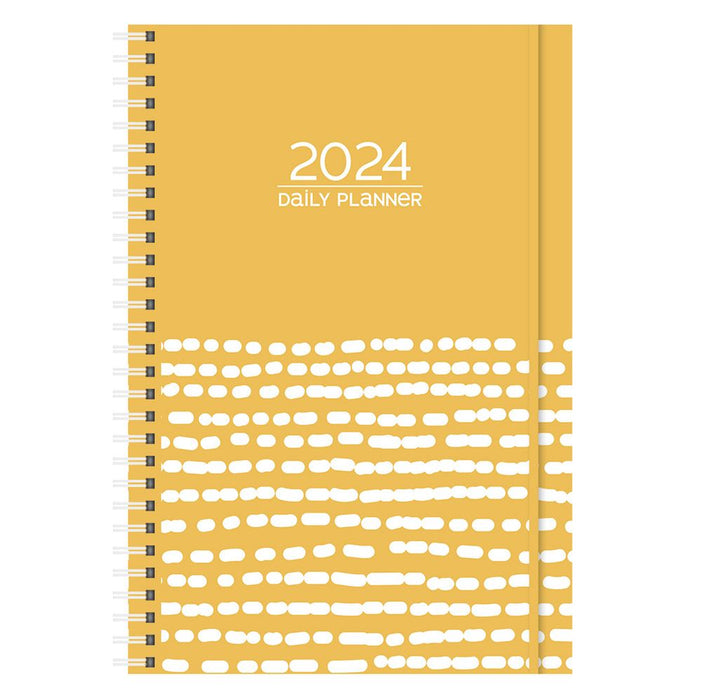 Daily Planner 2024 A5 Sun Dots (Imitation Leather Wirebound)
