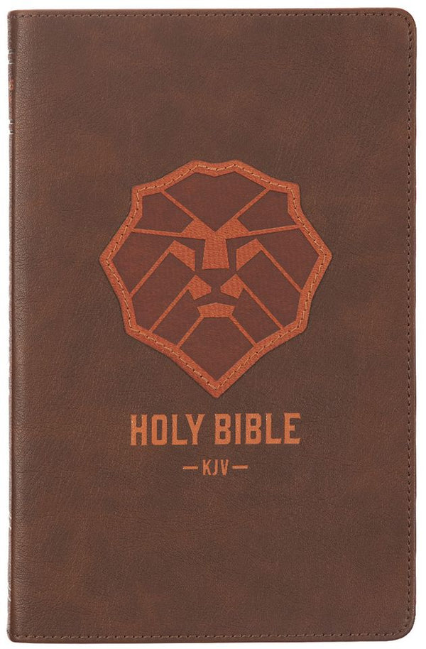 KJV Brown Lion Faux Leather Flexcover Kids Bible (Large Print)