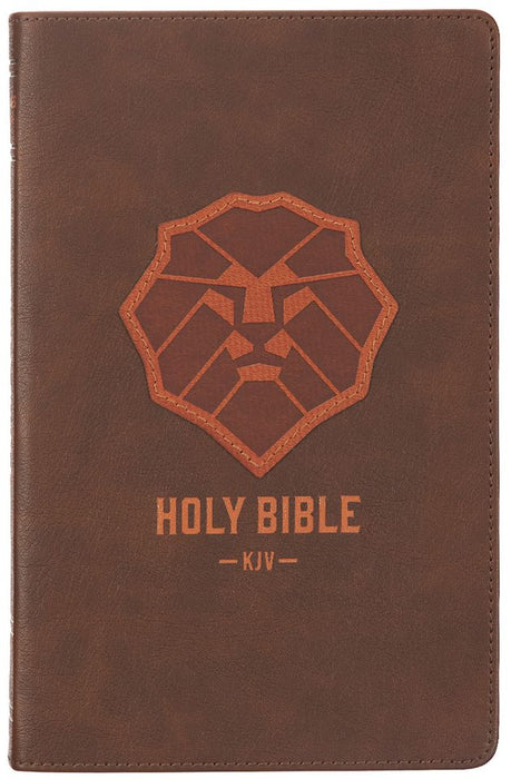 KJV Brown Lion Faux Leather Flexcover Kids Bible (Large Print)