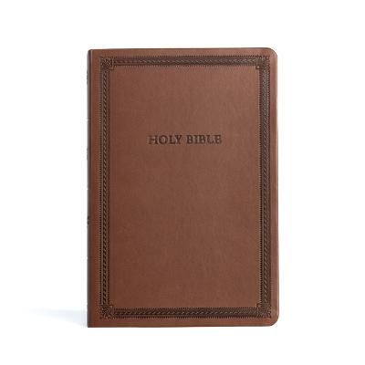 CSB Large Print Thinline Bible, Brown Leathertouch